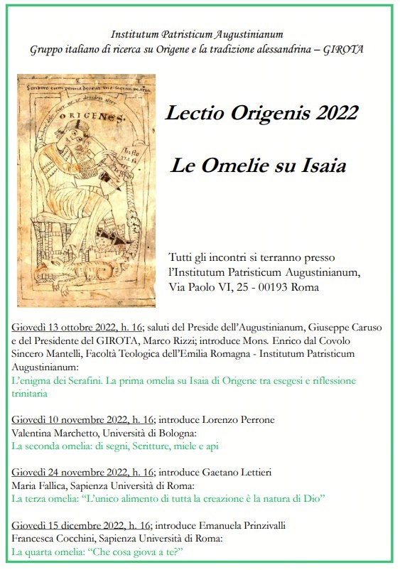 Lectio Origenis 2022 - Le Omelie su Isaia